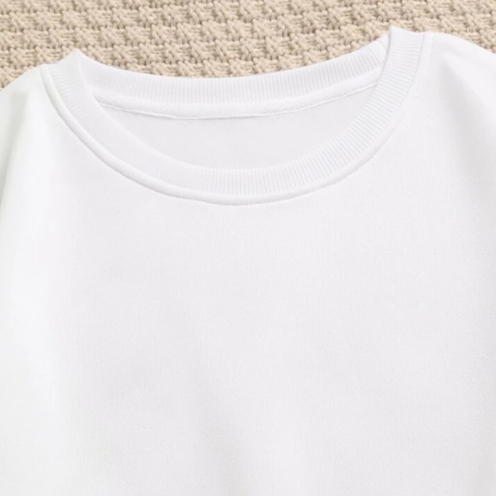 NEW| SHEIN Women’s Cozy Drop Shoulder White Long Sleeve Sweatshirt - Picture 4 of 4